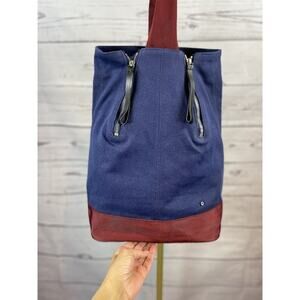 STATE Give Back Pack Backpack Navy Burgundy Canvas Bag